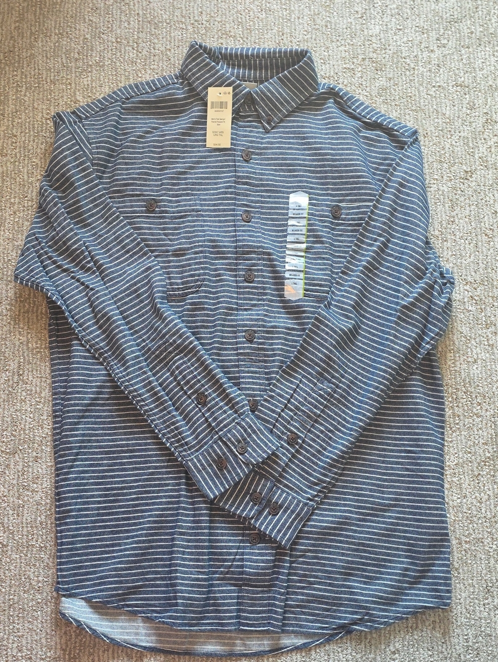 Duluth Trading NWT Size L Tall Button Up